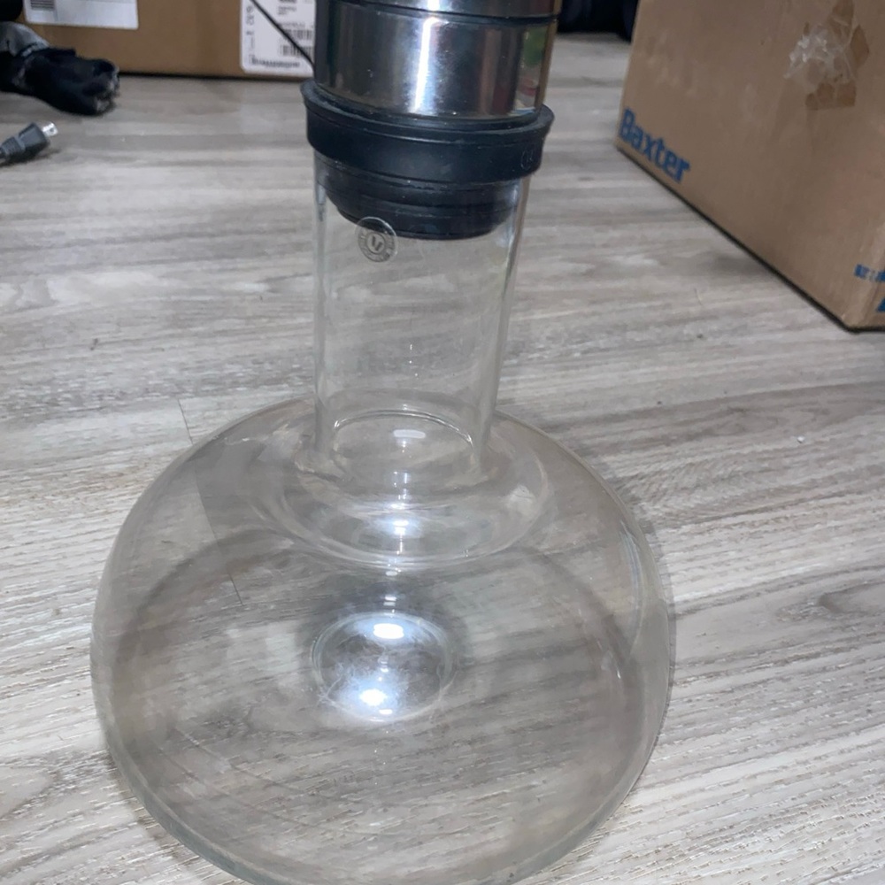 Glass Carafe with Silver Accents